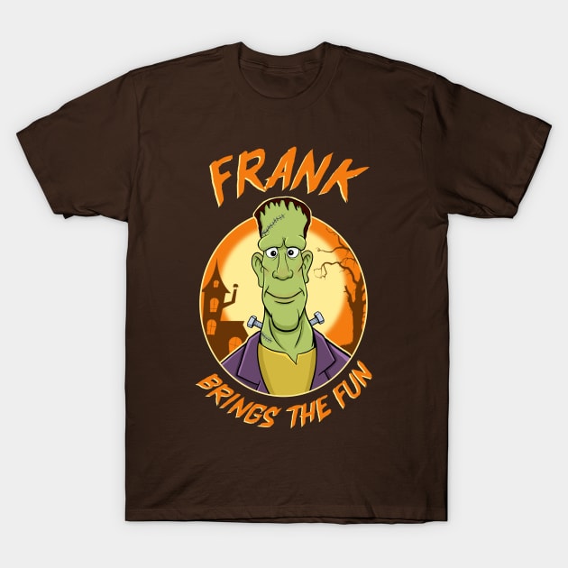 Frank Brings the Fun- Frankenstein Halloween Monster T-Shirt by GAMAS Threads